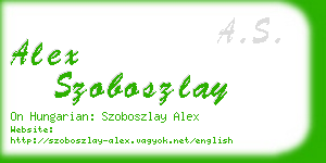 alex szoboszlay business card